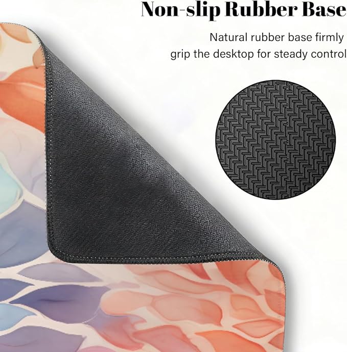 Large Mouse Pad Watercolour Abstract Flower Non-Slip Rubber Long Gaming Desk Mat Big Computer Keyboard Mousepad Waterproof Protector Wristing Pad for Gaming Office Home Decorative 31.5 X 11.8 Inch