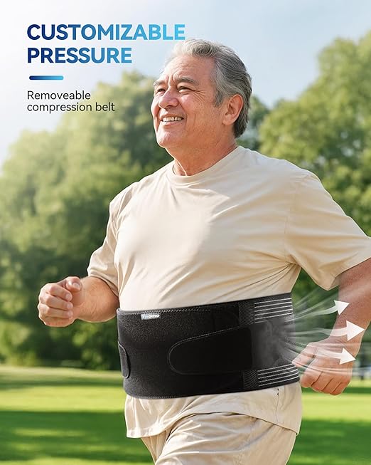 Abdominal Binder with Pressurized Strap & 3D Pad for Umbilical Hernia Support,Adjustable, Discreet Under Clothing, Discreet for Men & Women