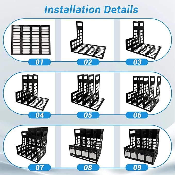 Ysenchan Plastic Magazine File Holder, Desk Organizer File Folder for Office Organization and Storage, Sturdy Binder Organizer with 4 Vertical Compartmente，Desktop Accessories for Office Storage