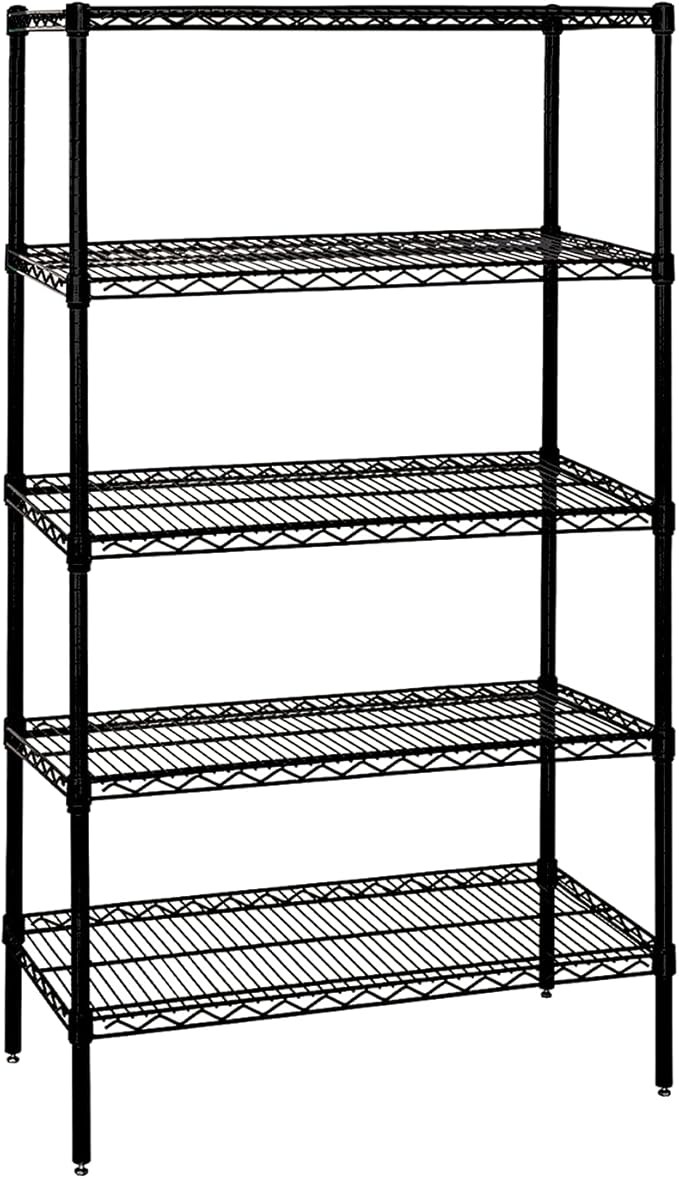 Quantum Storage Systems Wire 5 Shelf Starter KIT Black 63in