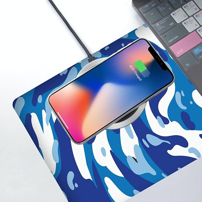 Fluid Pattern XXL Mouse Pad,Super Thick Waterproof Fluid Pattern Large Gaming Mousepad with Stitched Edge,Mouse Computer Desk Accessories,Non-Slip Base Mouse Keyboard Mat 800X400X4mm