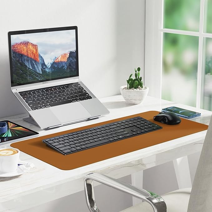 Desk Pad,Large Mouse Pad, Non-Slip PU Leathers Writing Pad,Desktop Protection Pad,Computer Desk Pad, Waterproof Table Mat, Desk Mat for Office and Home Writing (23.6"x 13.7")