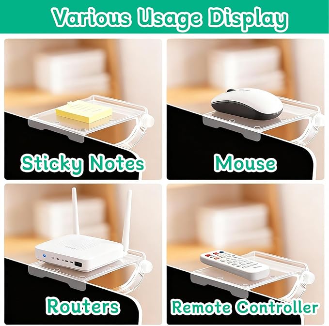 6PCs Acrylic Display Risers Stand Computer Monitor Clear Display Shelf Computer Screen Decor for Mini Figurine Home Office Desk Figures Organizer