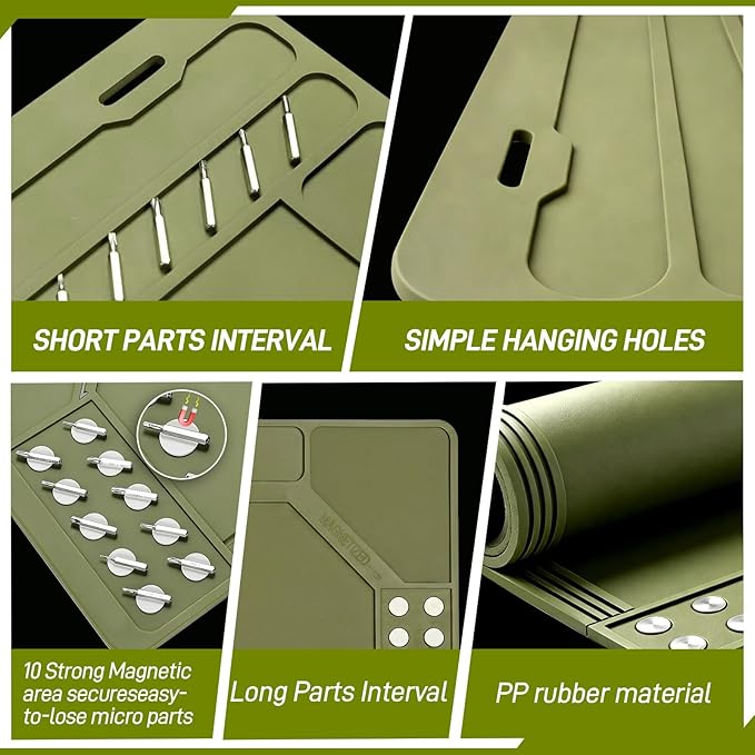 Gun Cleaning Kit with Mat, 35"x12" Rifle Shotgun Cleaning Mat Anti-Slip PP Material with Gun Cleaning kit, Magnetic Maintenance Mat with Organizer Parts Tray,Protective Workbench Mat for Gun Cleaning