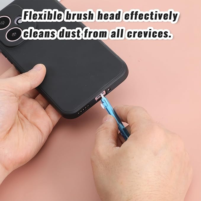 10Pcs Cell Phone Cleaning Kit, Dual Head Anti-Clogging Nylon Brushes Hook Cleaner, Multifunction Mini Cleaning Kits for 16 17 Pro Max Charging Port, Phone Speaker, Earphone, Tablet, Camera, Keyboard