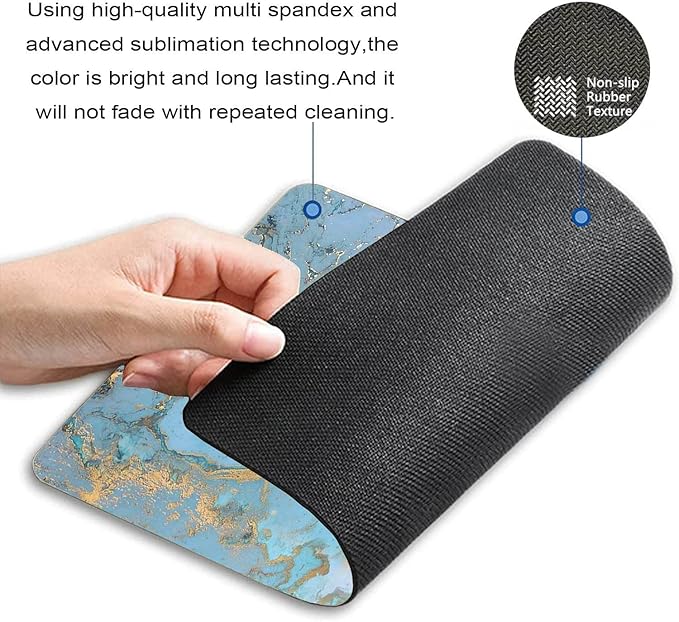 Colorful Marble Waterproof Anti-Slip PU Leather Desk Mouse Mat Pad PC Laptop Office Computer Home Mice Mat Stylish Office Gift 9.5"x7.9"x0.12" Inch(240mm x 200mm x 3mm)