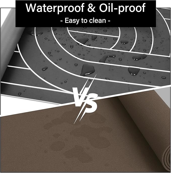 Large Office Leather Desk Mat, 35.4" x 15.7" Non-Slip Desk Blotter Pad, Waterproof Laptop Desk Mat, Desktop Protector and Cover, Writing Mat for Office and Home (Black, Line)