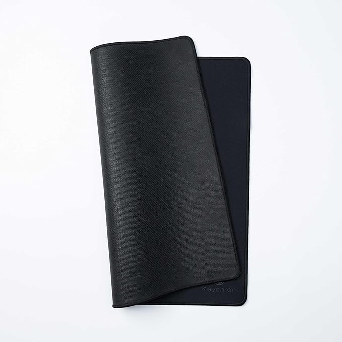 Keychron Large Gaming Mouse Pad 17.7 × 15.7 inch (450 × 400 mm), Ample Space for Mouse Movement, Smooth Micro-Weave Surface for Optical Mice, Non-Slip Rubber Base, Stitched Edges - Black