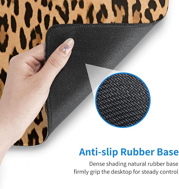 Leopard Skin Pattern Large Mouse Pad & Desk Mat Cheetah Print Extended Mousepad Non-Slip Rubber Base Laptop Computer Keyboard Pad for Gaming, Office & Home Decor, XL - 31.5" X 11.8"