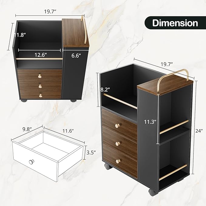 ModernMate Home Office Furniture Set, 71" Electric Standing Desk with 2 Wide File Cabinet, AC/USB, Mobile File Cabinet with Lockable Wheels, Furniture Set with Multiple Functions,Black Walnut