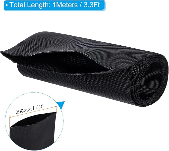 PATIKIL 4.9" Dia 3.3FT Nylon Protective Hose Sleeve, Cable Cover Sheath Protection for Welding Tig Torch Hydraulic Hose, Black