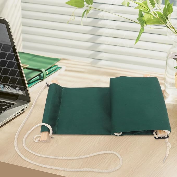 Abaodam Foot Hammock Under Desk Foot Rest Adjustable Hanging Footrest Portable for Office and Airplane Travel Green
