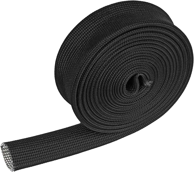 Fiberglass Heat Shield Sleeve - 3/4" ID X 10' Adjustable Hose Heat Shield Spark Plug Wire Black For Car Wire Loom Brake Line Cable