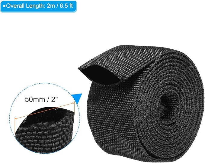 PATIKIL 1.2" Dia 6.5FT Nylon Protective Hose Sleeve, Cable Cover Sheath Protection for Welding Tig Torch Hydraulic Hose, Black