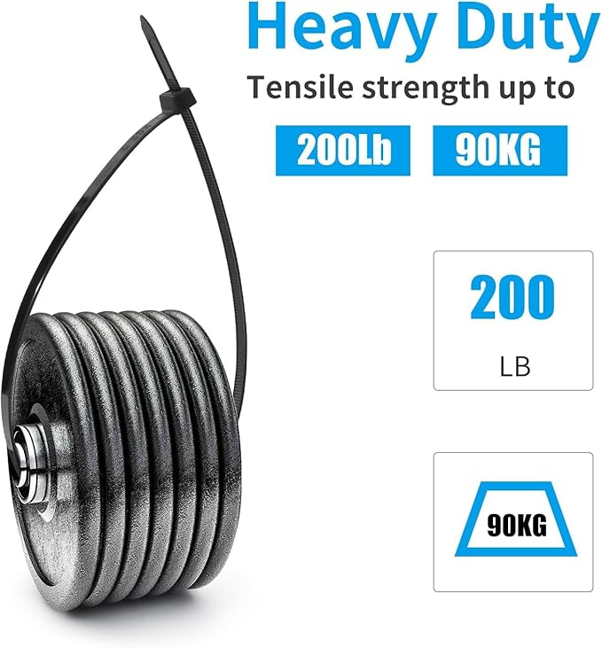 XINGO 48 Inch White Large Zip Ties Heavy Duty 150 Pack, 200 LBS Ultra Strong Plastic Wire Ties, Large Cable Ties Extra Long Tie Wraps, Indoor and Outdoor UV Resistant