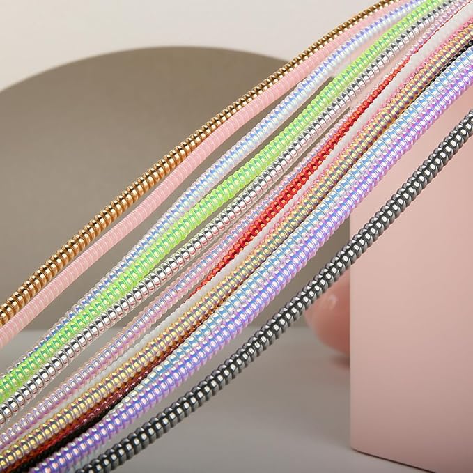 4.8M(15.75FT) Spiral Cable Protector, Multicolor Suitable for Most Phone/Pad/Laptop USB Wire Cord Savers Protection Cover Anti-Break Wrap Charger Data Line Cables Sleeves, Laser Black