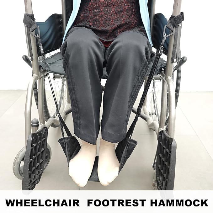 Wheelchair Footrest Hammock, Adjustable Hanging Foot Sling for Foot Rest Replacement, Wheelchair Accessories Leg Rest Support Strap