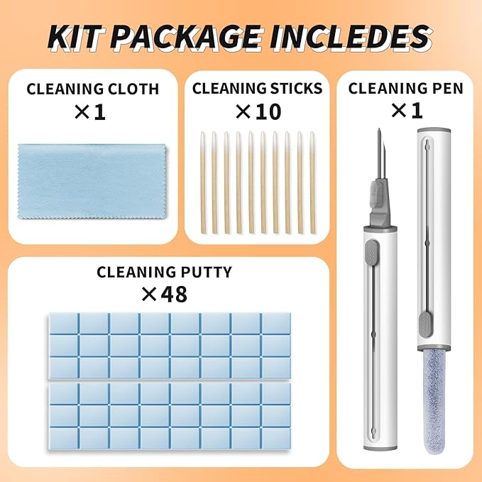 MOLOPPO Cleaning Putty, Phone Cleaning Kit with Clean Pen, Remove Ear Wax & Dirt & Gunk from Device's Small Crevices, for AirPod Cleaner Kit for Airpods Charging Case/Headphones/Electronics