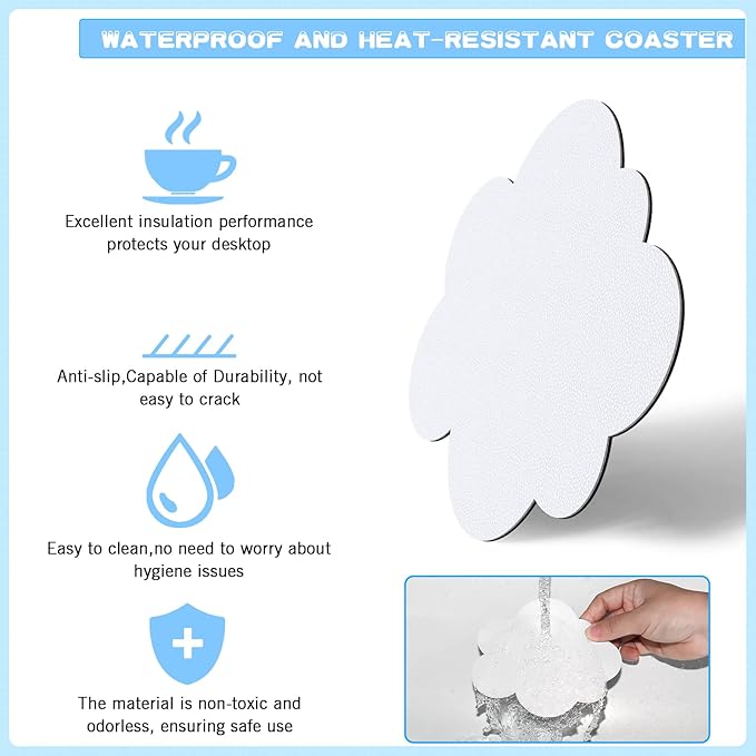 5 in1 Cloud Mouse Pad,Keyboard Wrist Rest,Mouse Wrist Rest Support,Mouse Pad Wirst Rest and Leather Coaster Set with Office Desk Mat,Memory Foam Ergonomic Easy Typing Pain Relief for Office and Home