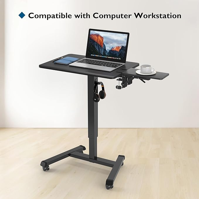 BONTEC Desk Extender Tray, 11.8"x5.9" Table Mount Arm Wrist Rest Shelf, 90°Foldable Elbow Support, Clamp on Computer Arm Rest for Desk, Office & Home Use, Durable & Easy to Install, Black Carbon Fiber