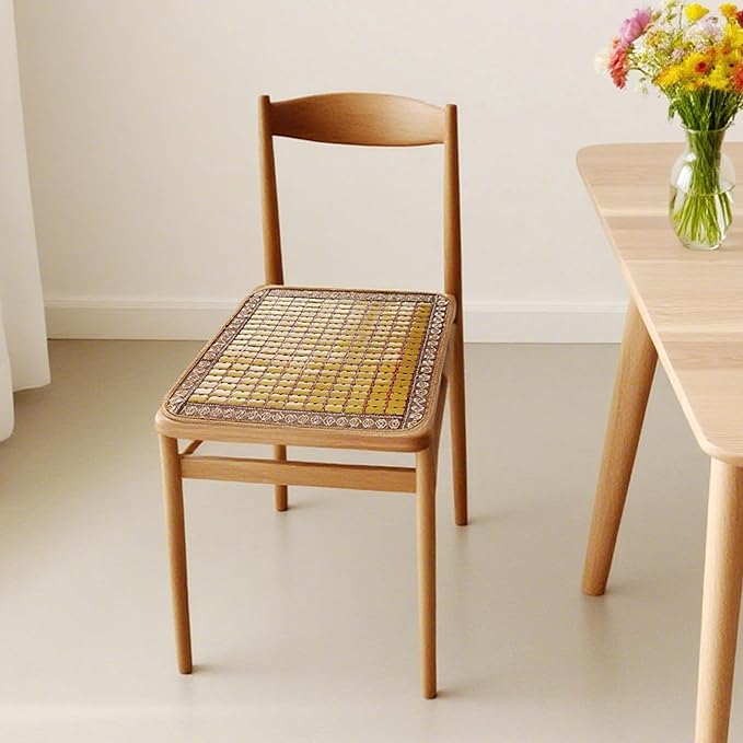 Double-Sided Cooling Rattan Seat Cushion, Summer Breathable Chair Mat for Dining and Office Chairs SC-1 (1, Bamboo, 40 * 40cm)
