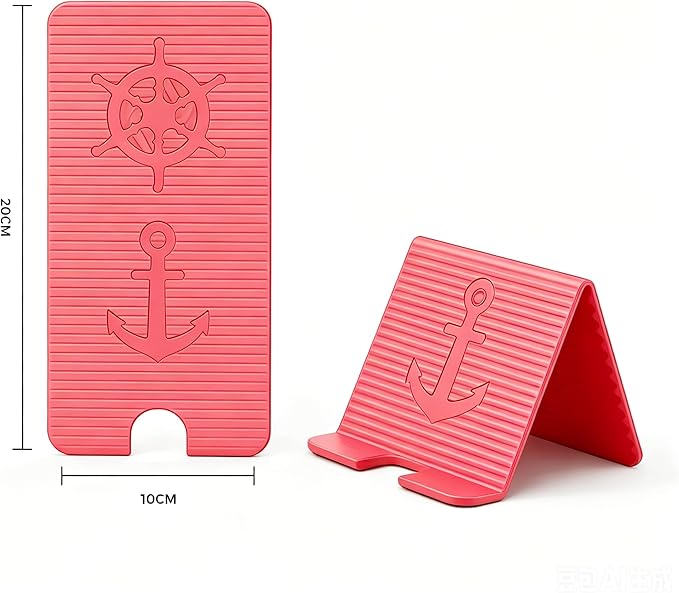 Flexible Silicone Aluminum Phone Holder Tablet Stand with Charging Port Design, Foldable Airplane Laptop/Phone Stand for Home Office Travel (Pink)