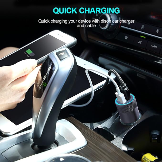 USB Type C Car Charger, Dual Port Car Adapter with 6ft Fast Charge USB C Cable for Samsung Galaxy S25 S24 S23 S22 S21 S20 S10 A17 A16 A15,iPhone Air/17/16/15,Google Pixel 10 9 8 Pro 7 7a 6a 6,Moto,LG