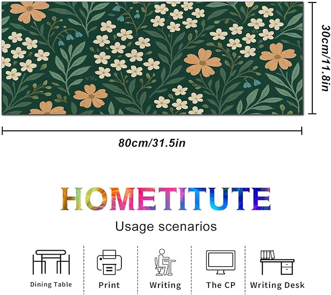 HOMETITUTE Floral Large Mouse Pad 31.5x11.8 Inch Gaming Desk Mat Non Slip Base XL Keyboard Pad Extended Computer Mat Waterproof Mouse Mat Desk Accessories for Office Home Desktop