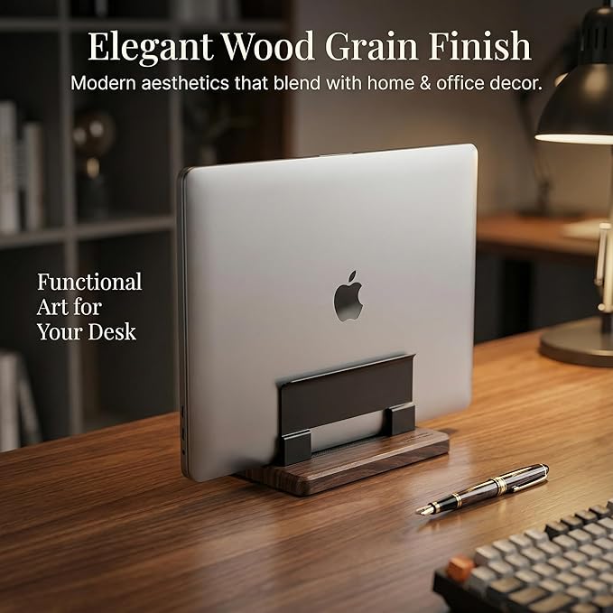 Vertical Laptop Stand for Desk - Adjustable Laptop Holder for MacBook & Most Laptops