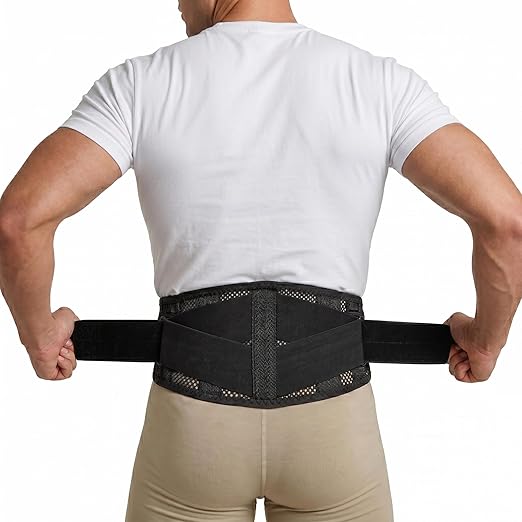 Lower Back Brace for Women and Men, Adjustable Back Brace with Back Support Belt and Back Support Brace, Slim Breathable Lumbar Support for Daily Stability, Back Braces L/XL(Waist:42''-52'')
