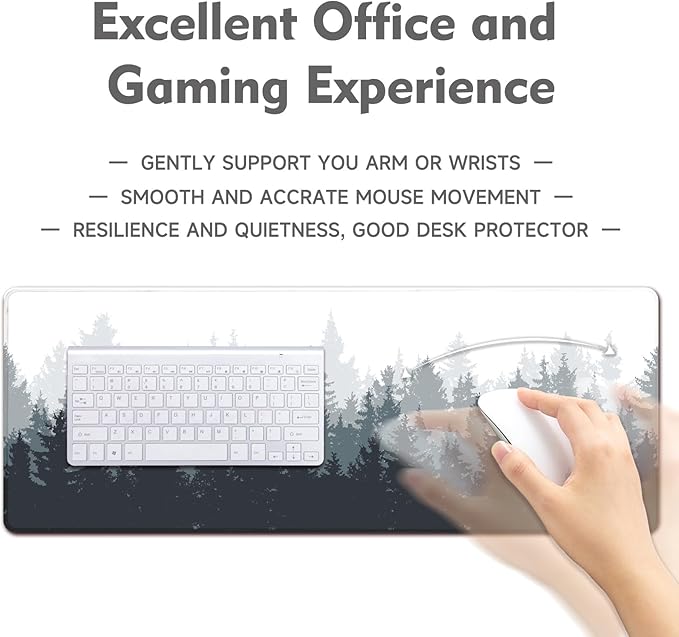 Gaming Mouse Pad Desk Pad XL Large Mouse Mat Keyboard Mat Office Desk Decor AccessoriesKeyboard Mat Office Desk Decor Accessories (Thicket)