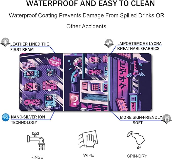 Japanese Comic Desk Mat Large Office Desk Pad, Gaming Mouse Pad, Big Mousepad PC Waterproof and Non-Slip, 31.5 x 15.7 Inches Large Mouse Mat Long Extended Mousepads for Office & Home Work