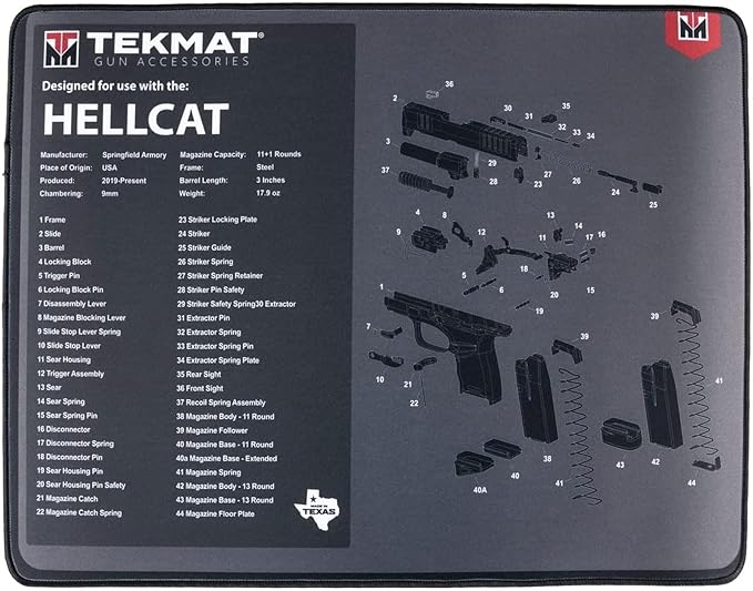 TekMat Ultra Handgun Mat 20" x 15" – Gun Cleaning & Maintenance Mat with Non-Slip Rubber Base and Oil-Resistant Surface for Pistols