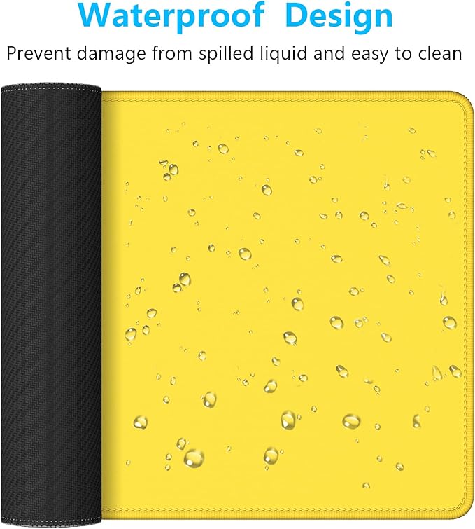 Dapesuom Large Gaming Mouse Pad, Extended Mouse Mat with Stitched Edges, Full Size Keyboard Pad with Non-Slip Base, Big XXL Computer Desk Mats for Gamer, Laptop, Office, 31.5 x 15.7in, Yellow