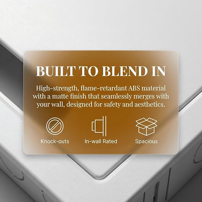 9'' in-Wall Media Box & Recessed Outlet Box with Cable Management - Structured Media Enclosure Compatible with Streaming Media Players - WiFi Friendly Design