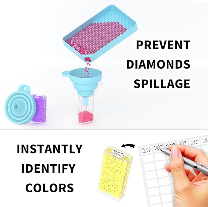Diamond Painting Storage Containers Kits, Thickened Waterproof Portable Bead Storage Boxes for Diamond Painting Accessories and Tools, 80 Square Bottles