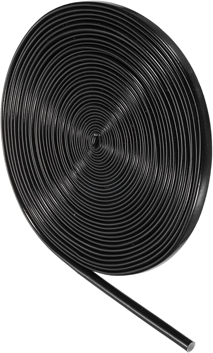 MECCANIXITY Insulation Braided Cable Sleeve,26 Ft-1/5 Inch ID Black, High Temp Silicone Fiberglass Sleeving for Cable Wrap, Automotive Wiring Protection