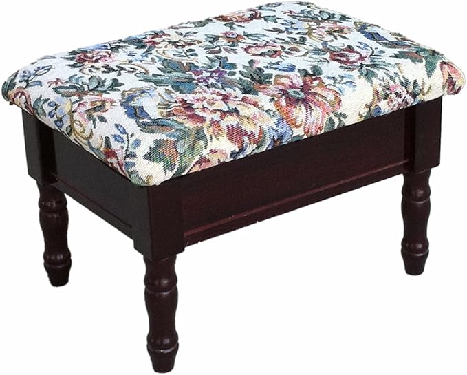 Frenchi Furniture Foot Stool, 15.8"D x 11.8"W x 9.8"H, Cherry