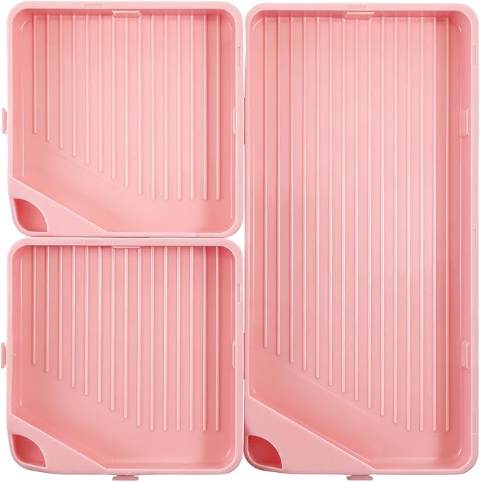 3 Pcs Diamond Art Trays, 2 Size Diamond Art Storage Containers Bead Sorting Trays Rhinestone Tray Organizer Diamond Art Accessories and Tools for DIY Crafts (Pink)