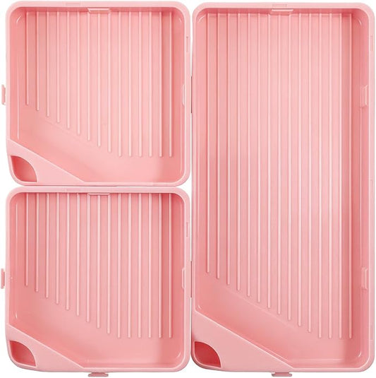 3 Pcs Diamond Art Trays, 2 Size Diamond Art Storage Containers Bead Sorting Trays Rhinestone Tray Organizer Diamond Art Accessories and Tools for DIY Crafts (Pink)