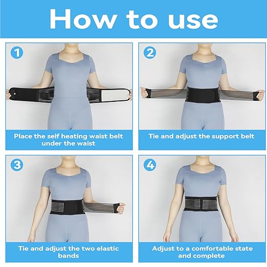 Back Support with Magnet, Tourmaline Magnetic Back Braces for Lower Back Pain Relief, Self Heating & Soothing Waist Band, Lumbar Support Belt for Herniated Disc/Sciatica (X-Large)