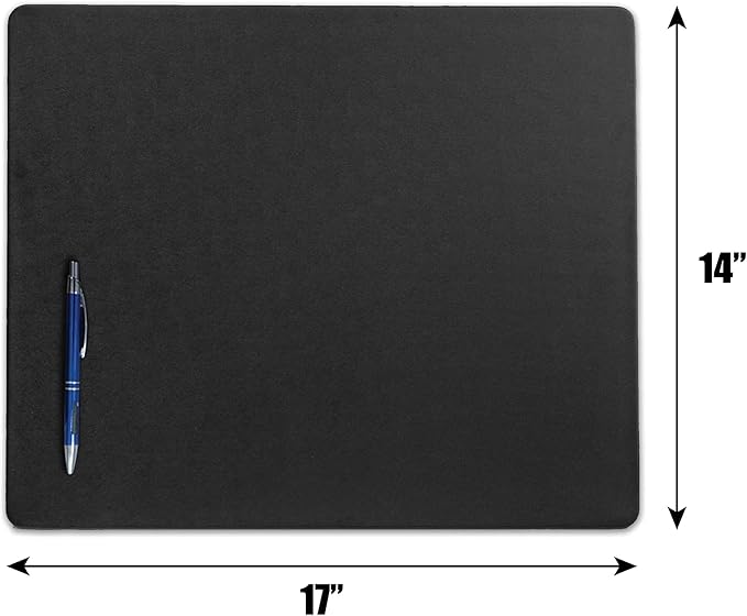 Dacasso Black Leatherette 17" x 14" Conference Table Pad - Laptop Pad - Protective Pad