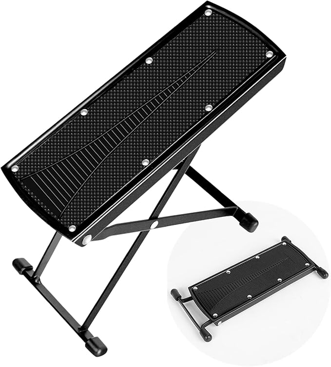 Foldable 6-Position Height Adjustable Pedicure & Manicure Foot Rest, Non-Slip Rubber Foot Stool for Comfortable Home Nail Care, Easy Toenail Trimming & Nail Art Foot Stool