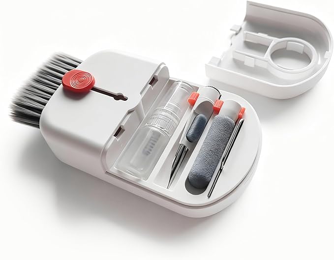 Keyboard Cleaning Kit with Screen Cleaner Brush, 9-in-1 Multi-Purpose Electronics Cleaning Tool Set for Mechanical Keyboard, Laptop, Computer Monitor, Phone, Earbuds, Airpods, and Charging Case