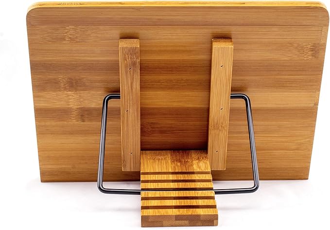 (19.68 x 14 Inches) Extra Large A+ XL Bamboo Book Stand for Textbooks Reading Hands Free,Cookbook Stand,Laptop,iPad,Tablet PC,Music Book,with Adjustable Motherboard Angle