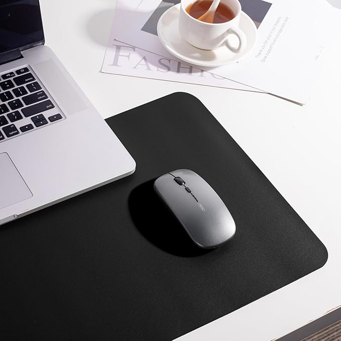 Large Double-Sided Desk Mat, 31.5''×15.7'', PU Leather Mouse Pad, Waterproof Desk Pad, Laptop Leather Desk Mat, Protector for Keyboard and Mouse for Office and Home (Red+Black)