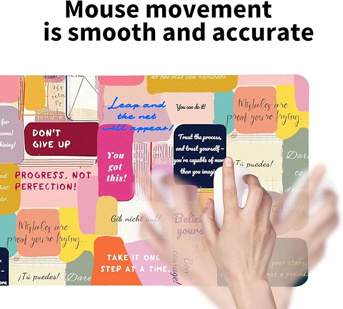 Motivational Desk Mat for Women, Waterproof PU Leather Desk Pad with Non-Slip Base, Uplifting Gift Inspiring Office Keyboard Mat for Gaming & Home Work (23.6x11.8 Inch)