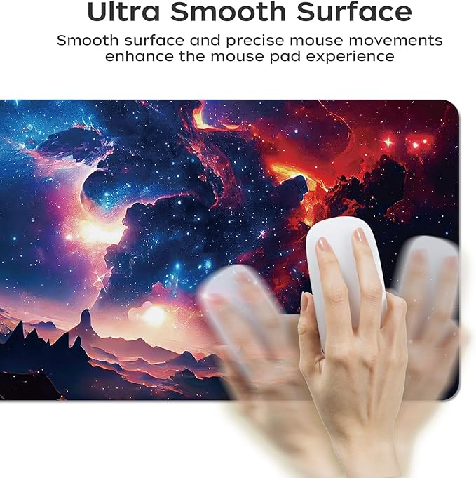 Leather Desk Mat 31.5" x 15.7", Desk Pad for Computer or Laptop, Galaxy Computer Mat Mouse Pad for Keyboard or Mouse, Large Desk Mat for School, Office, Home (Galaxy, 31.5"x 15.7")