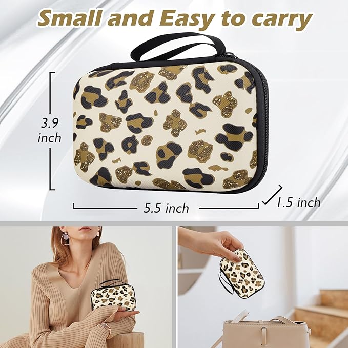 CameCosy DIY Phone Charger Cover Storage Sets USB Earphone Wire Saver Cable Organizer with Travel Storage Bag, Soft Cute Cable Protector Cord Organizer Compatible for iPhone(Leopard)