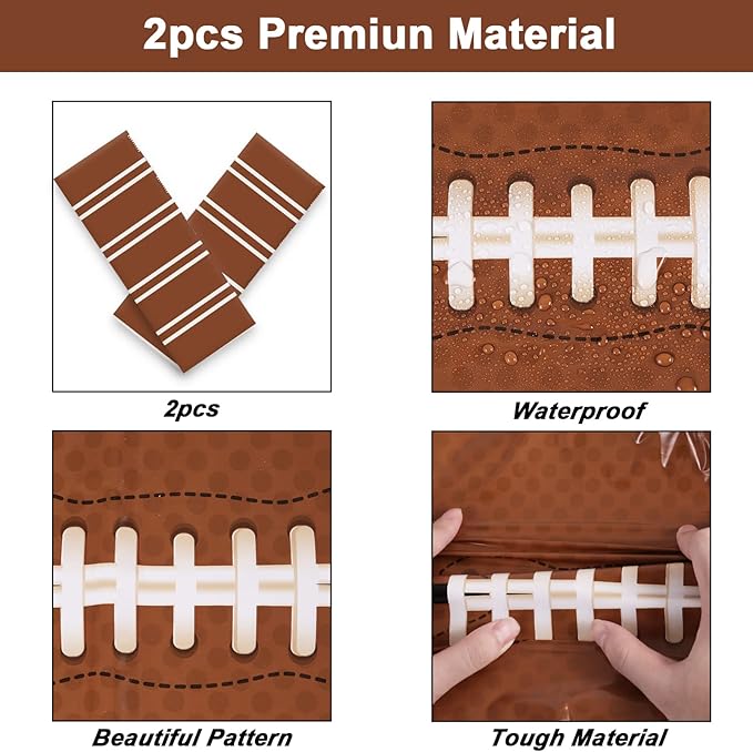 Football Party Tableware Kit for 24 Guests Football Theme Birthday Party Decorations Kids Rugby Party Table Supplies Includes Plates, Napkins, Tablecloths
